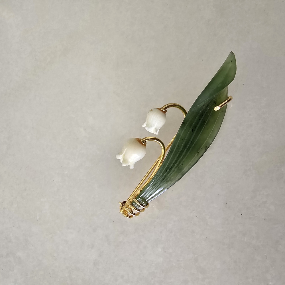 ALICE CAVINESS Green Floral Brooch